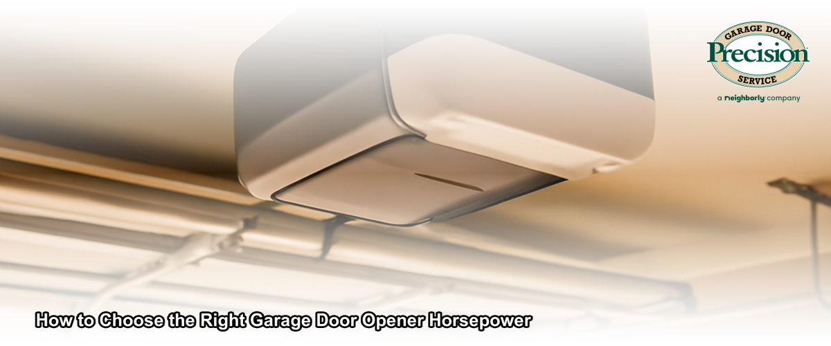 A residential garage door opener motor mounted on the ceiling of a clean two-car garage in Ventura, California